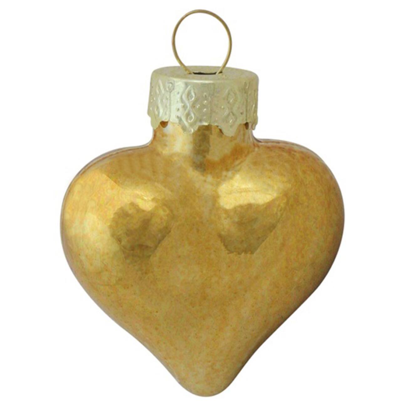 Whitehurst 56ct. 2" Shiny Gold Glass Heart Ornaments